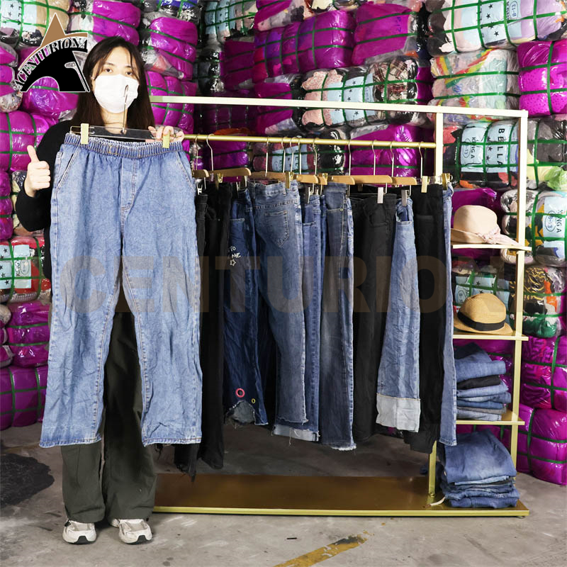 Wholesale Factory Ladies Used Trousers Jeans Levis Vintage Jeans Stock Pants Denim Second Hand Clothing - 图片 4
