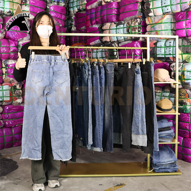 Wholesale Factory Ladies Used Trousers Jeans Levis Vintage Jeans Stock Pants Denim Second Hand Clothing - 图片 3