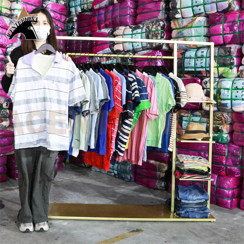 Wholesale Used Men Tshirts Stock Clothes Bales Summer Shirt Short Sleeve T-shirt Apparel Second Hand Used Clothes in Bales - 图片 6